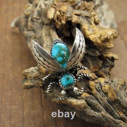 Very Cute Sterling Silver and Beautiful Turquoise Bug Pin