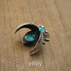 Very Cute Sterling Silver and Beautiful Turquoise Bug Pin