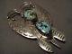 Very Famous Rare Artist Vintage Navajo Kee Joe Benally Turquoise Pin