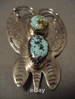 Very Famous Rare Artist Vintage Navajo Kee Joe Benally Turquoise Pin
