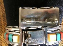 Very Old Heavy M T Panteah Bracelet And Pin Sterling Silver Zuni