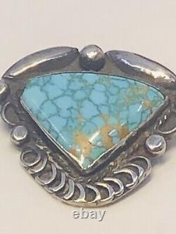 Very Rare Vintage Old Pawn Native American Turquoise Brooch