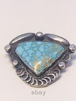 Very Rare Vintage Old Pawn Native American Turquoise Brooch