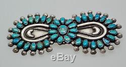 Victor Moses Begay Navajo Sterling Silver & Turquoise Cluster Southwest Pin