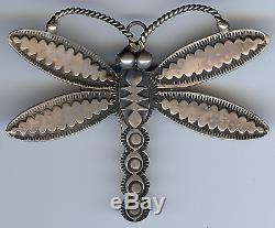Vincent Platero Navajo Wonderful Sterling Silver Dragonfly Pin Brooch
