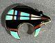Vintage 14k Gold Native American Turquoise/onyx Inlay Bear Pin