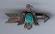Vintage 1930's Navajo Indian Silver Turquoise Thunderbird Arrow Pin Brooch