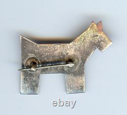 Vintage 1930s Navajo Native American Sterling Silver Horse Or Dog Pin Brooch
