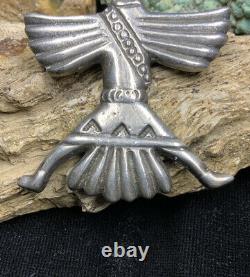 Vintage, 1940's Zuni Horace Iule Sterling Silver Knifewing Pin, BOOK PIECE