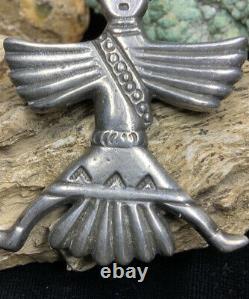 Vintage, 1940's Zuni Horace Iule Sterling Silver Knifewing Pin, BOOK PIECE