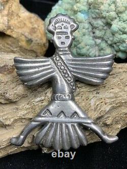 Vintage, 1940's Zuni Horace Iule Sterling Silver Knifewing Pin, BOOK PIECE