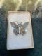Vintage 1940s Navajo Sterling Silver Turquoise Butterfly Brooch Pin Native Na