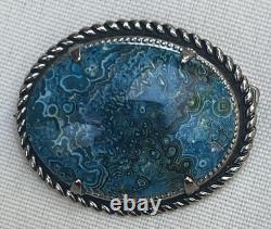 Vintage 1950's LAWRENCE Turquoise Pin Sterling Silver Native American