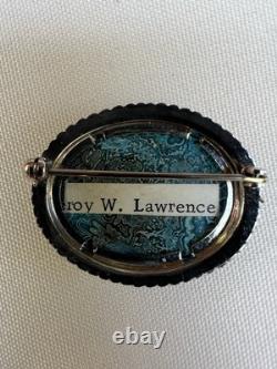 Vintage 1950's LAWRENCE Turquoise Pin Sterling Silver Native American