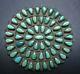 Vintage 1950s Navajo Sterling Silver Turquoise Petit Point Cluster Pin/brooch