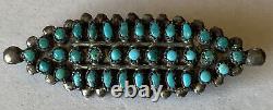 Vintage 1960's Zuni Sterling Silver Turquoise Pin