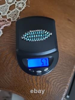Vintage 1960's Zuni Sterling Silver Turquoise Pin