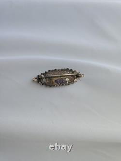 Vintage 1960's Zuni Sterling Silver Turquoise Pin