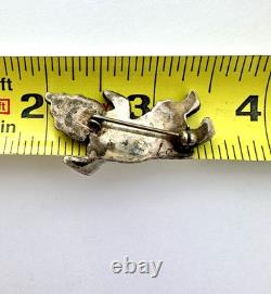 Vintage 1960s Zuni Turquoise Inlay Rainbow Man Sterling Silver Pin Brooch #152