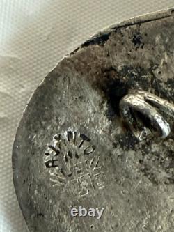 Vintage 900 Silver Sitting Bull Native American Chief Brooch Pin Signed 25g