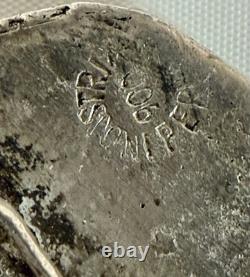 Vintage 900 Silver Sitting Bull Native American Chief Brooch Pin Signed 25g