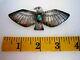 Vintage American Indian Sterling S. & Turquoise/3.5/eagle Bird Pin-back-broach