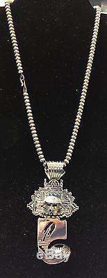 Vintage Benny Ration Sterling Silver Kachina Necklace Pin/Brooch Pendant