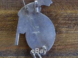 Vintage Bisbee Turquoise Kokopelli Sterling Silver Pin Pendant
