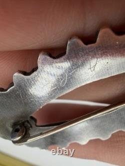 Vintage Brooch Native American AZRZ Snake Eyes Turquoise Southwest Oval