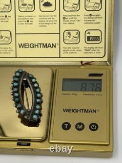 Vintage Brooch Native American AZRZ Snake Eyes Turquoise Southwest Oval