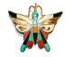 Vintage Butterfly Inlay Pin Pendant Native American Signed Snowa Esalio (zuni)