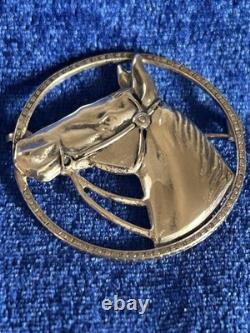 Vintage Circa 40's Sterling Silver Handmade Navajo Horse Brooch Pin Great Piece