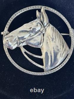 Vintage Circa 40's Sterling Silver Handmade Navajo Horse Brooch Pin Great Piece