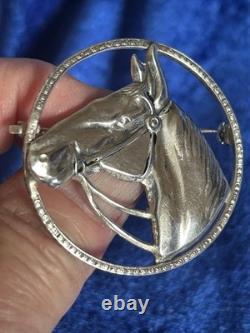 Vintage Circa 40's Sterling Silver Handmade Navajo Horse Brooch Pin Great Piece