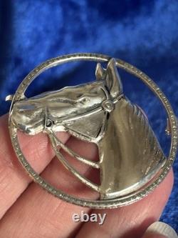 Vintage Circa 40's Sterling Silver Handmade Navajo Horse Brooch Pin Great Piece