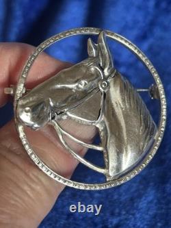 Vintage Circa 40's Sterling Silver Handmade Navajo Horse Brooch Pin Great Piece