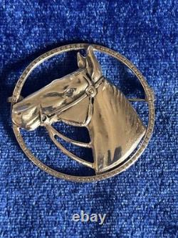 Vintage Circa 40's Sterling Silver Handmade Navajo Horse Brooch Pin Great Piece