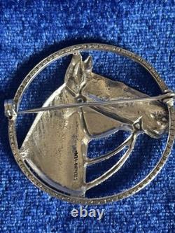 Vintage Circa 40's Sterling Silver Handmade Navajo Horse Brooch Pin Great Piece