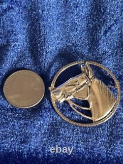 Vintage Circa 40's Sterling Silver Handmade Navajo Horse Brooch Pin Great Piece