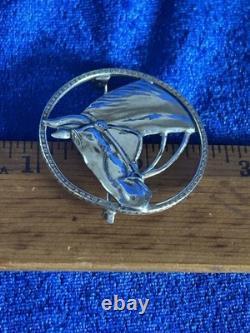 Vintage Circa 40's Sterling Silver Handmade Navajo Horse Brooch Pin Great Piece