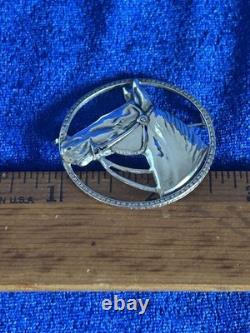 Vintage Circa 40's Sterling Silver Handmade Navajo Horse Brooch Pin Great Piece