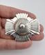 Vintage Eddy Chaco Navajo Sterling Silver Deep Stamped Concho Pin Brooch 2.25