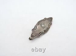 Vintage Early Native American Stamped Silver Brooch, 5.8g