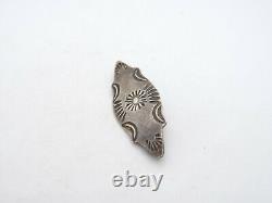 Vintage Early Native American Stamped Silver Brooch, 5.8g