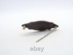 Vintage Early Native American Stamped Silver Brooch, 5.8g