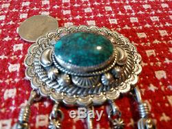 Vintage Emer Thompson Patrick Yazzie Sterling Silver Turquoise Brooch WOW