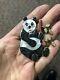 Vintage Estate Panda Bear Zuni Pendant Pin Vtg Original Perfect