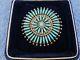 Vintage F. M Begay Navajo Sterling Silver Needlepoint Turquoise Pin/ Pendant
