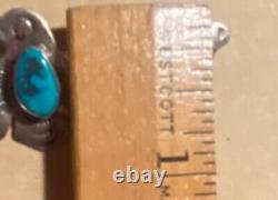 Vintage Fred Harvey / & CS Era Sterling Silver Turquoise Thunderbird Pin /Brooch