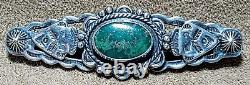 Vintage Fred Harvey Era Navajo Sterling Silver & Natural Turquoise Pin Brooch